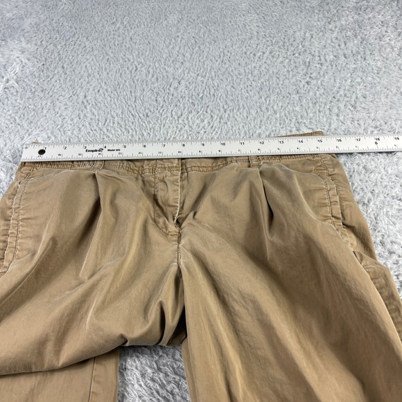 Old Navy Womens Khaki Wide Leg Stretch Pants Tan Frayed Hem Size 8 - Picture 4 of 11